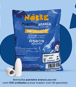 Borracha ponteira branca com 100 unidades