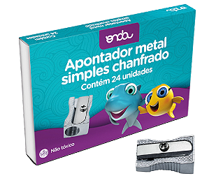 Apontador Metal Simples Chanfrado 1 furo c/ 24UN - ONDA