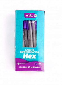 Caneta Esferográfica Hex media azul un - ONDA