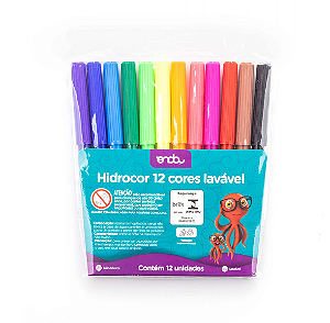 Lápis de hidrocor lavável com 12 UN - ONDA