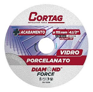 DISCO DIAMANTADO PORCELANATO VIDRO/PORCELANATO CORTAG 110MM