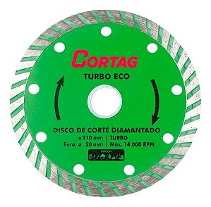 DISCO CORTE SECO DIAMANTADO TURBO ECO 110MM CORTAG