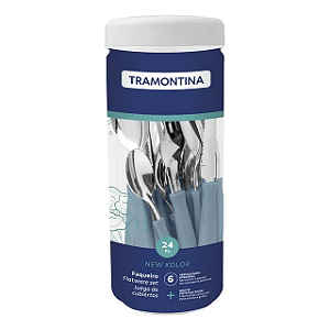 FAQUEIRO INOX 24PC NEW K AZUL TRAMONTINA