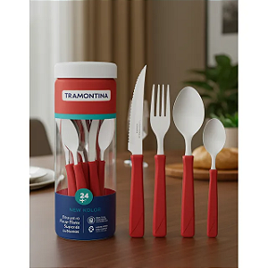 FAQUEIRO INOX 24PC NEW K VERMELHO TRAMONTINA