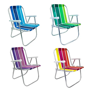 CADEIRA PRAIA ALTA DE ALUMINIO