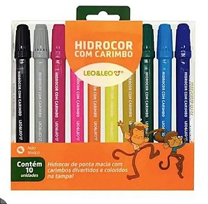 Hidrocor com Carimbo Leo e Leo - Canetas Hidrográficas Coloridas
