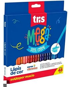 Lápis de Cor Tris Mega Soft Color - Cores Vibrantes e Alta Qualidade