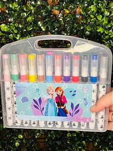 Estojo de Canetinhas ponta grossa com 24 unidades frozen