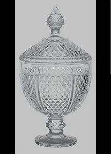 Potiche de Cristal com Pé Bico de Jaca Perseu – 15cm x 28cm