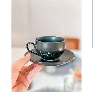 Conjunto de 6 Xícaras com Pires em Porcelana – Hauskraft | 160 ml