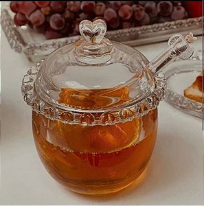 MELEIRA CRISTAL DE CHUMBO C/PEGADOR CORACAO 9,5X12CM