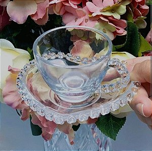 XICARA P/CAFE C/PIRES DE CRISTAL DE CHUMBO CORACAO 80ML