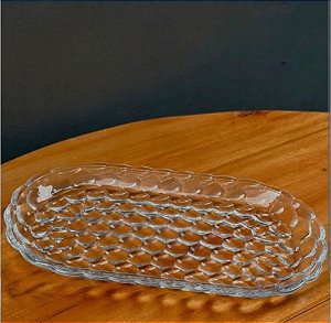 TRAVESSA DE CRISTAL DE CHUMBO BUBBLE 21X12X2CM