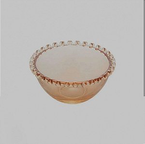 BOWL CRISTAL DE CHUMBO CORACAO AMBAR METALIZADO 13X6,5CM