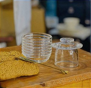 MANTEIGUEIRA FRANCESA DE VIDRO COLMEIA 9,5CM X 9,5CM X 8CM