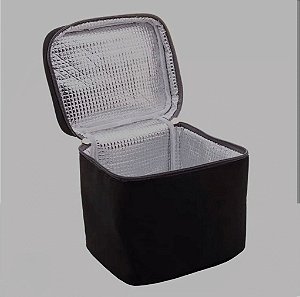 BOLSA TERMICA SUPERFICIE EXTERIOR C/FOLHAS DE PLASTICO E POLIESTER C/ ALCA EASY LIFE PRETA