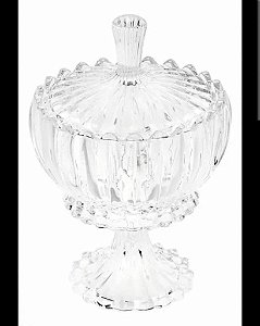 POTICHE DECORATIVO CRISTAL DE CHUMBO C/PE E TAMPA GENEVA 11X18CM