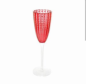 CJ 2 TACAS PARA CHAMPANHE DE VIDRO ORQUIDEA VERMELHO 200ML