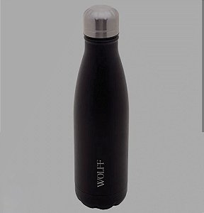GARRAFA TERMICA DE ACO INOX PAREDE DUPLA ICE PRETA 500ML