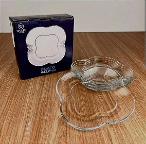 CJ 6 PRATOS PARA SOBREMESA DE VIDRO BUTTERFLY 17CM