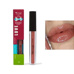 Lip Voluminoso 3 em 1 Max Love Tom 302 – Batom Cremoso + Gloss + Efeito Volume Labial