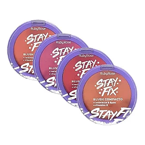Blush Compacto Stay Fix Ruby Rose – Alta Pigmentação, Toque Aveludado e Fixação Prolongada