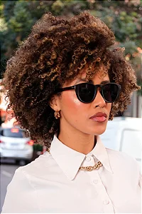 Óculos de Sol Charles Preto Fosco c/ Marrom Casco (Unissex)