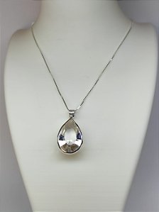 Colar Cristal gota Facetada