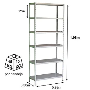 ESTANTE 1980X920X300 06 PRAT CINZA CRIST AMAPA