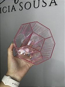 ORGANIZADOR HEXAGONAL DE ACRÍLICO ROSA