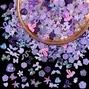 100 PCS 3D DECORACOES ROXO