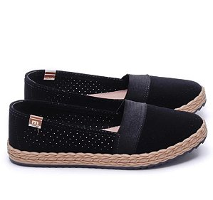 Sapatilha Moleca 5696.300 Nobuck Pele Neo Microfuros - Preto 01