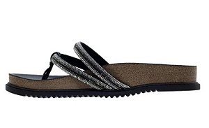 Sandália Beira Rio 8524.107 Grafite-Aurora Boreal/Preto