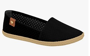 Sapatilha Moleca 5287.210 Nobuck Pele Neo Microperfuros - Preto