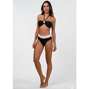Biquini Embelleze calcinha fio conforto asa delta 41.526964002 - Preto / Off White