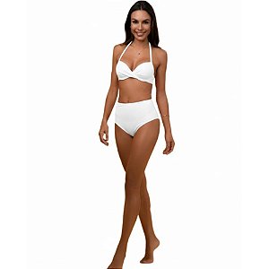 Busto Embelleze liso com bojo meia taça transpassado e tiras finas 40B.965200102 - Branco