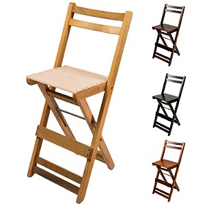 Banqueta Alta Dobrável Madeira Maciça Bar Bistrô Restaurante