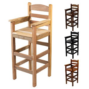 Cadeirão Madeira Criança Bebê Alimentação Alta 62cm