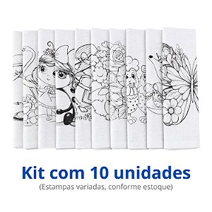 Pano de Prato Riscado Para Pintura Artesanato 10 Unidades