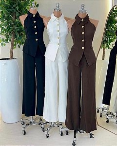 Conjunto Elegante Alfaiataria Feminino