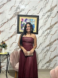 Vestido Vinho de Couro