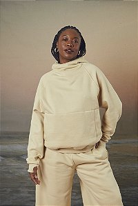 Blusa de Moletom Abrigo ( Areia )