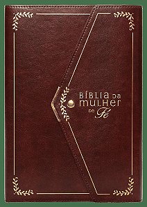 Bíblia da Mulher de Fé NVI, Letra grande, com devocionais de Sheila Walsh, Capa luxo Vinho com fechamento carteira: Nova Versão Internacional