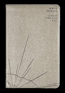 Bíblia Sagrada ACF Slim, Capa luxo cinza, Leitura Perfeita