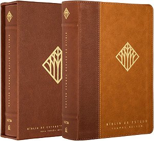 Bíblia de Estudo Thomas Nelson NVI, Letra tradicional, Fonte Leitura Perfeita, com mapas e mais de 50 mil recursos, Capa luxo Marrom com caixa