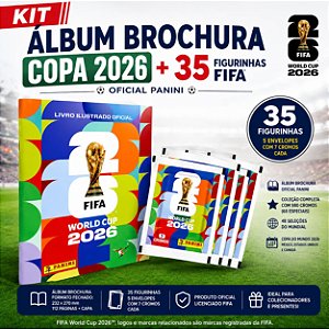 Kit Álbum Brochura Copa 2026 + 35 Figurinhas FIFA