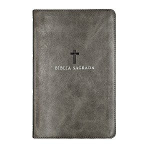 Bíblia ACF, Letra grande, Fonte Leitura Perfeita, Capa luxo Cinza