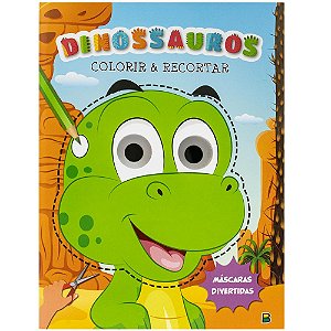 Máscaras Divertidas - Colorir & Recortar: Dinossauros
