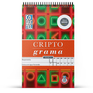 Livro coquetel espiral criptograma vol. 14: nível médio: antenha seu cérebro ativo com o desafio definitivo em palavras!