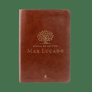 Bíblia de Estudo Max Lucado NVI, Letra tradicional, Fonte Leitura Perfeita, Capa luxo Marrom